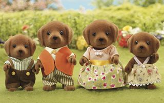 Chocolate Labrador Family Sylvanian Families Figures 4514