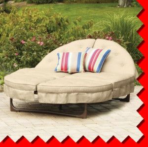   Patio Chaise Lounge Double Recliner Lounger Chair with Cushion