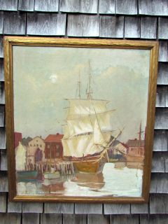   New Bedford or Provincetown Harbor Painting by Minna Webb