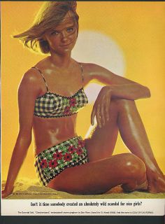   Nice Girls Cole of California Swimsuits Ad 1965 Cheryl Tiegs