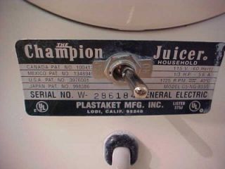 champion model g5 ng 853s commercial juicer
