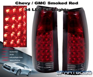 88 98 Chevy C K Truck Blazer Sierra Suburban 34 LED Smoke Red Tail 