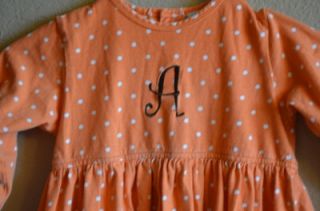 Chez Ami Fall Orange Polka Dot Dress Size 4 A Monogram in Brown 