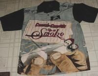 CHEECH AND & CHONG UP IN SMOKE MENS DRESS SHIRT medium marijuanna pot 