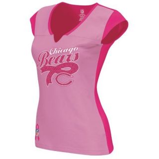 Womens Chicago Bears Breast Cancer Awareness Ribbon Shirt s M L XL 
