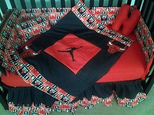 New Crib Bedding Set w Michael Jordan Chicago Bulls Fabric