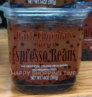 Trader Joes Dark Chocolate Covered Espresso Beans 14 oz 397 G