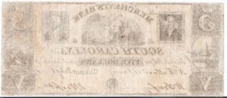 VERY RARE 1847 CHERAW, SOUTH CAROLINA $5.00 banknote (Only 5 15 known 