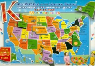 features of kids puzzle of the united states 55 pcs learn u