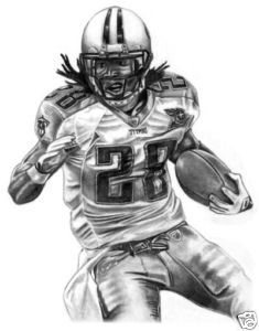 Chris Johnson Lithograph Poster Print in Titans Jersey