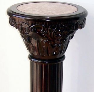 Cherry Pedestal Base Column Marble Plant Stand 36 New