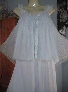 Vintage Dbl Nylon Chiffon Sissy Babydoll Nightgown Long Panties M L 