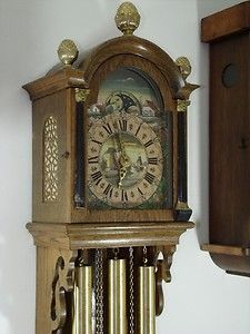   WALL CLOCK with MOONROLLER & WESTMINSTER CHIMES 3 x weights