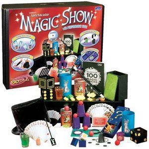 Childrens Kids Magic Show Suitcase Kit Set Toy Game Table Hat DVD 100 