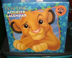 THE LION KING 1996 CHILDRENS ACTIVITY CALENDAR BRAND NEW IN SHRINK 