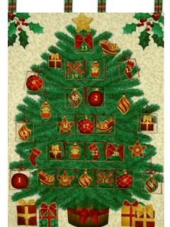 Christmas Tree Advent Calendar Panel Fabric England