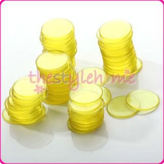   Plastic Professional 3/4 inch Yellow Bingo Traditional Game Chips