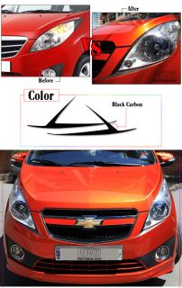 09+ Chevrolet SPARK ★ Eye Line Accent Carbon Sticker 2Pcs Set
