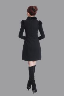Fashion New Black Chinese Short Sleeves Womens Mini Dress Cheongsam s 