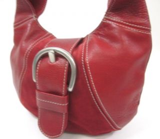 Christopher Kon Red Leather Mini Hobo Shoulder Handbag