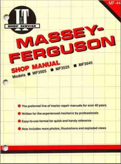 MASSEY FERGUSON TRACTOR REPAIR SHOP & SERVICE MANUAL MF3505, MF3525 