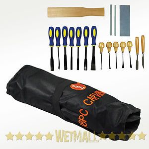  Wood Carving Set Chisels Hand Tools with Cloth Pouch