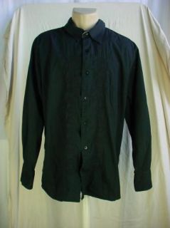 Utility Mens Casual Button Front Shirt Black   size XL   100% Cotton