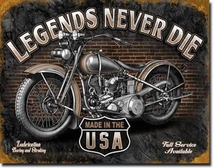 Never Die USA Vintage Motorcycle Bike Harley Parts Garage Shop Bar 