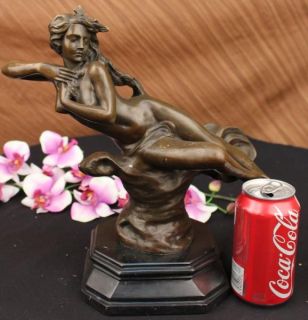 Large Signed Shooting Star by Charpentier Bronze Statue on Marble Base 