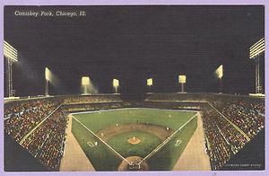 Comiskey Park Chicago White Sox Stadium Postcard Vintage Circa 1950s 