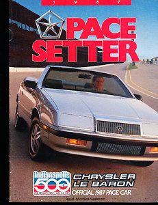 1987 Chrysler LeBaron Pace Car Indy 500 Sales Brochure