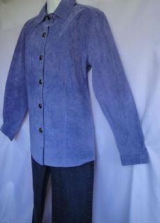 Chicos Lavender Purple Leather Suede Blazer Unlined Spring Fall 