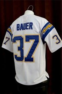 Chargers Hank Bauer White Throwback Jersey