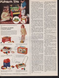 1964 Playskool Toy Child Tool Workbench Clock Radio Ad