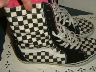 Vans Off The Wall Checkerboard Pink Inside Classic Hi Tops Size 11 WOS 