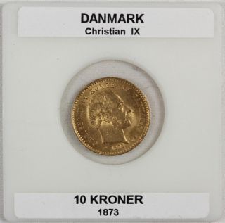   10 Kroner Danmark .9 Gold   Christian IX   Low Mintage Great Find