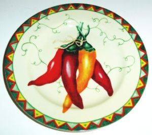 Chili Pepper Plate with Hanger Decorative Wall Decor