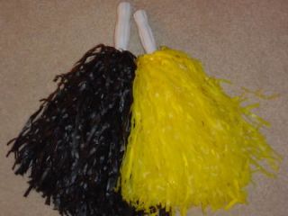 Pair of Cheerleading Pom Poms Steelers Colors