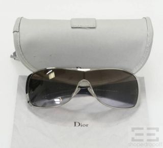 Christian Dior Silver and Navy Shield Subdior 2 Sunglasses