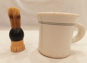   Rite Bakelite Shaving Brush Wallace China Mug Shaving Mug Set