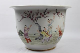 Good Chinese Famille Rose Porcelain Planter Children Guangxu 
