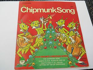 The Chipmunk Song Record 45 RPM ( four christmas songs)
