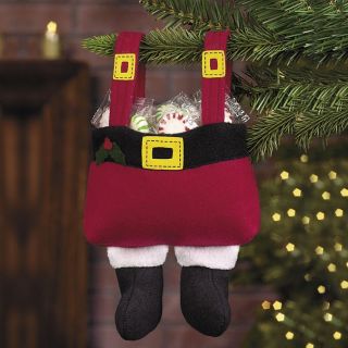 12 PC Santa Pants Christmas Gift Bags Holiday Party Favors