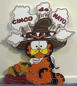 Garfield Fat Cat Cinco De Mayo Holiday not Christmas Yard Art 