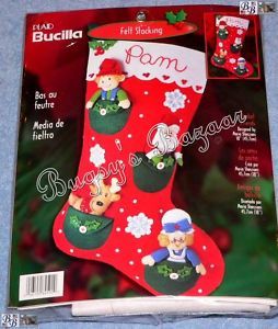 Bucilla Pocket Santa Elf Felt Christmas Stocking Kit