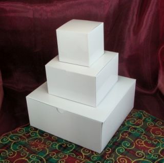Christmas White Gift Box Tower Lot of 5 Towers Large 3 Box
