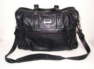 Tumi All Leather Black Messenger Bag Soft Briefcase 17