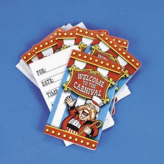 Carnival Invitations Circus Birthday Party Guests