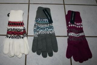  Glory Fairisle Gloves Choice of Gray Ivory or Purple 1 Size