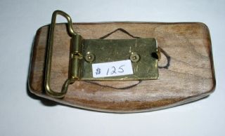 New Wood Carved Labradorite Horse Head Belt Buckle Rtl $125